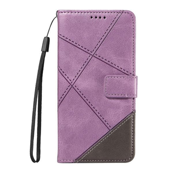 Kompatibel med Xiaomi 17 Ultra 5G Läderfodral Geometrisk Linjedesign Plånboksfodral med Handledsrem