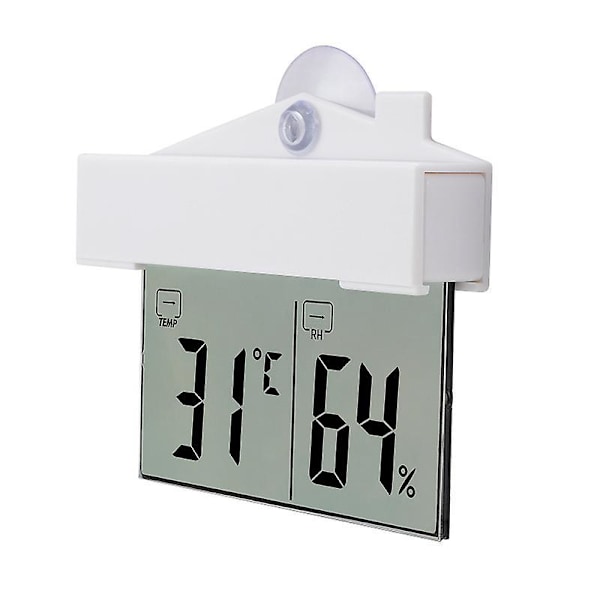 Luftfuktighetsmätare, Multifunktionell Temperatur- och Luftfuktighetsmätare för Hemmet med Sugkopp, Digital LCD-skärm, °C/°F-omkopplare, Exakta Mätningar för Kontor