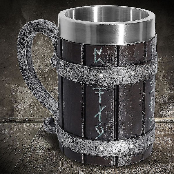 Viking rustfrit stål kraniet øl krus tankard Halloween gave bar drikkevarer