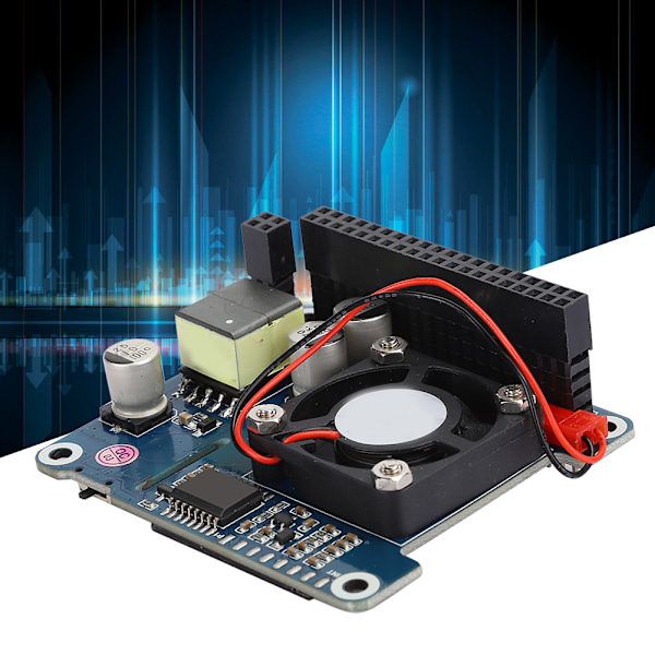 Udvidelseskort Køleventilator Modul til Raspberry Pi 4b 3b POE Ethernet Strøm Indbygget Ventilator
