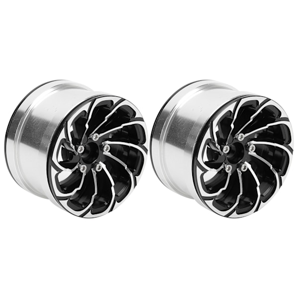 Aluminiumlegering Beadlock Hjulfälgar med Lås Icke-Klistrig för 1/10 RC Crawler Bilar (Svart)