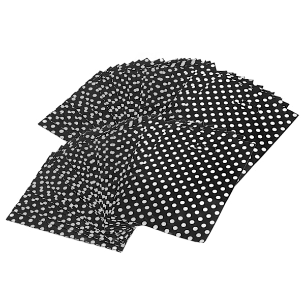 100 st presentpåsar 10,6x7,9in svarta vita prickar LDPE-material Återanvändbara goodiepåsar för butiker Återförsäljare Mässor Hem