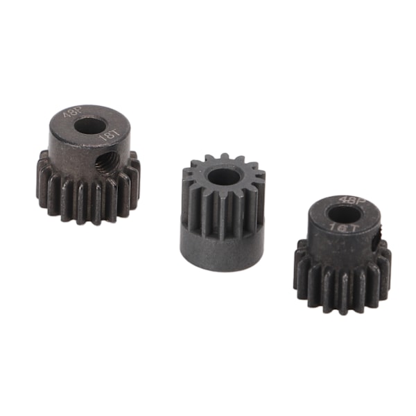 3 Stk RC Motor Pinion Gear 48P 14T 16T 18T Rustfast Pulver Metallurgi 48P Pinion Gear Sæt til 1/10 RC 3.175mm Motor