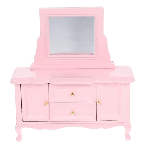 Miniature Dressing Table Wooden Model for Dollhouse Decoration