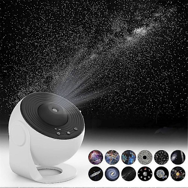 Globe Galaxy Projektorlampe Inneholder 12 Filmer, Høyoppløselig Stjernehimmellampe, Soverom Full Himmelsk Stjerneatmosfære Lampe -DGZD