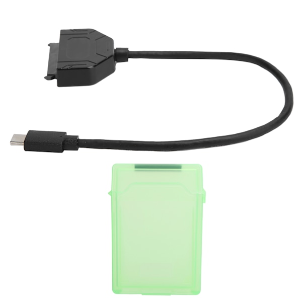 TypeC SATA-adapter 2,5 tommers USB 3.0 10G SSD HDD harddisk-kabel beskyttelsesboks (grønn)