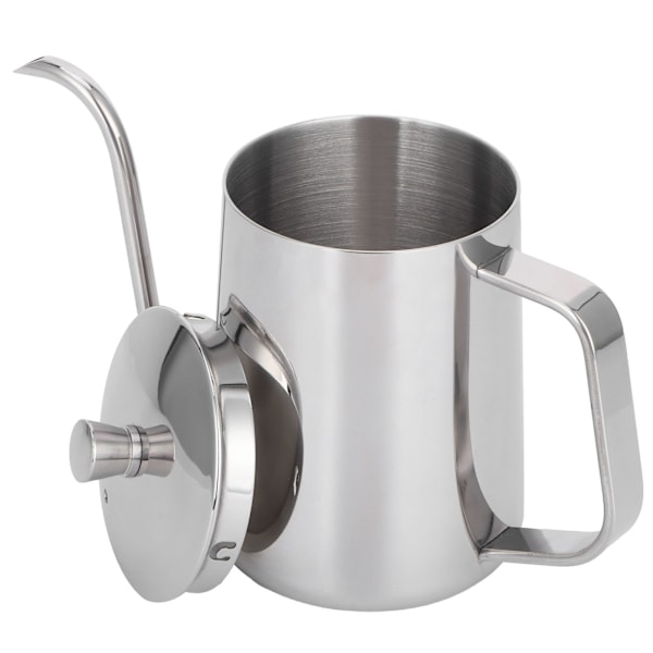 600 ml kaffedroppkanna 304 rostfritt stål smal pip tjock kaffekanna med lock