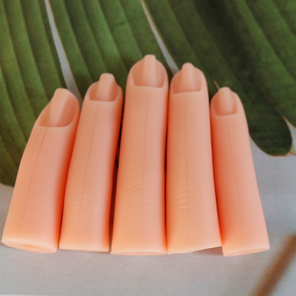 5 STK Nail Art Practice Fingre Portable Silikon Fake Practice Fingre for Nail Art Training Display Dekor