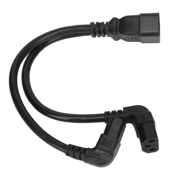 IEC320 C20 til dobbel C13 ledning 1 i 2 ut dobbel rett vinkel Y splitter strømkabel for skrivebordslampe skriver 12,6 tommer