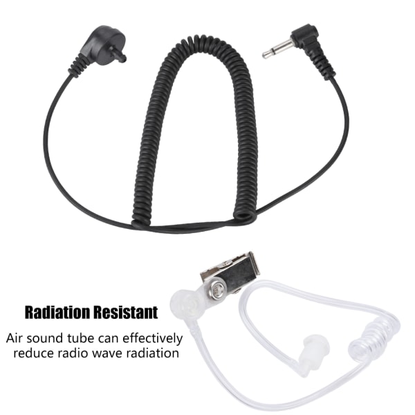 3,5 mm walkie talkie-øretelefoner Curve Single Ear Air Duct-hodetelefoner for høyttalermikrofon