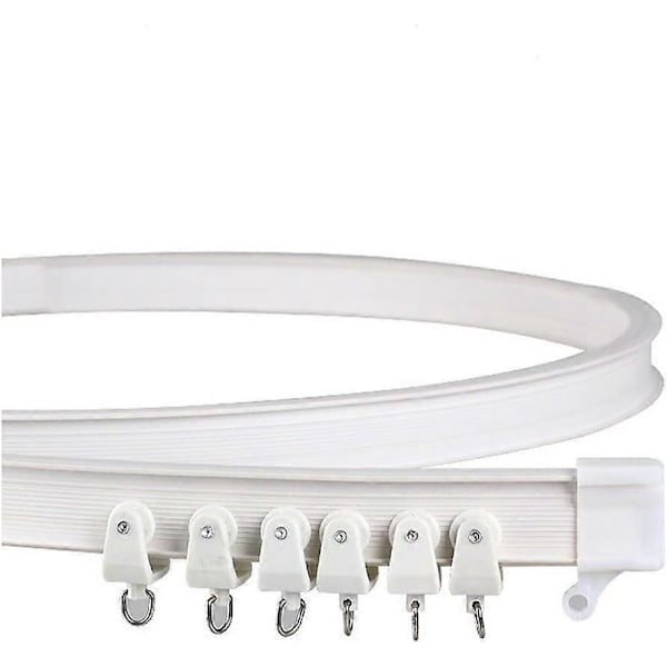 100cm Takmontert Sammenleggbar Legering Metall og Fleksibel Plaststang for Vindusgardin, Hvit