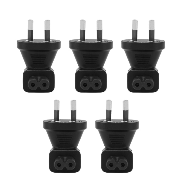 5 stk AU-plugg til IEC320 C7-konverter 90 grader 2-pinners strømpluggadapter for bærbare strømadaptere AU-plugg 100-250V