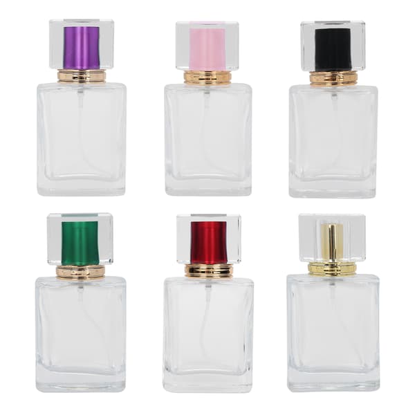 6 stk. påfyllbar parfymeflaske i glass, tom sprayflaske, parfymeatomizerdispenser 50 ml