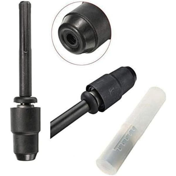 C45025 - SDS-Max til SDS-Plus konverteringsadapter med borepatron - Bit-forbinder til borehammer/boremaskine - Mejsel/borebit - CR-V stål