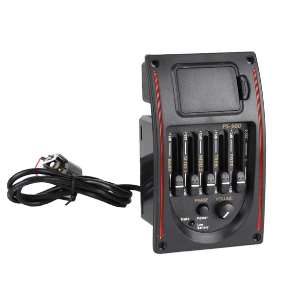 5-bands akustisk elektrisk gitarrförförstärkare EQ Equalizer Pickup Tuner Instrumentverktyg
