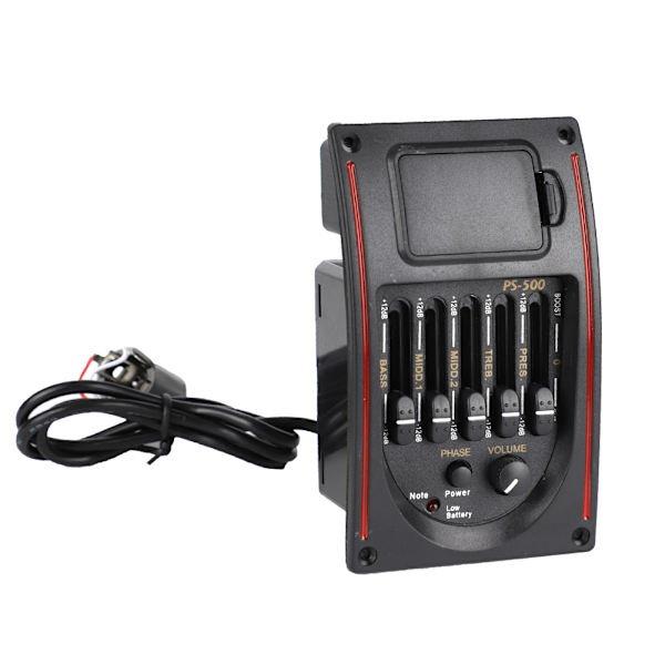 5-bånds akustisk elektrisk guitar Preamp EQ Equalizer Pickup Tuner Instrumentværktøj