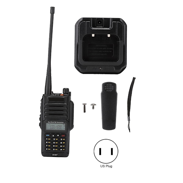 For Baofeng UV-XR PLUS Walkie Talkie håndholdt vanntett VHF/UHF Dual Frequency 100-240VUS Plug