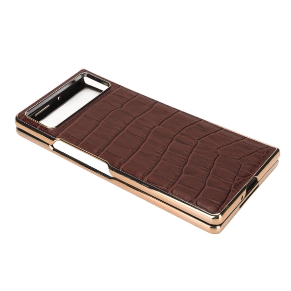 Vikbart phone case för Xiaomi MIX Fold 2 Nanoläder Krokodilmönster Anti-skrapa Case Brun