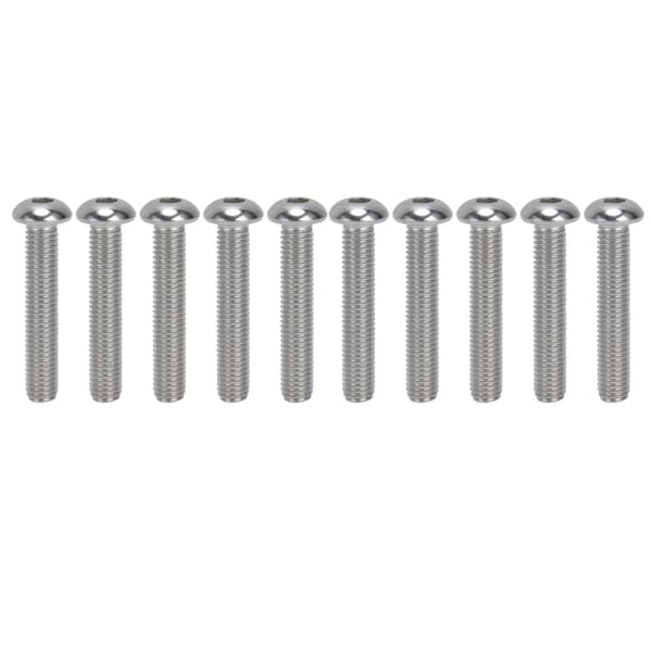30 stk. Hex Socket Knaphue-Skruer A2 Rustfrit Stål M10x1,5 Grov Gevind Sæt KitM10x55