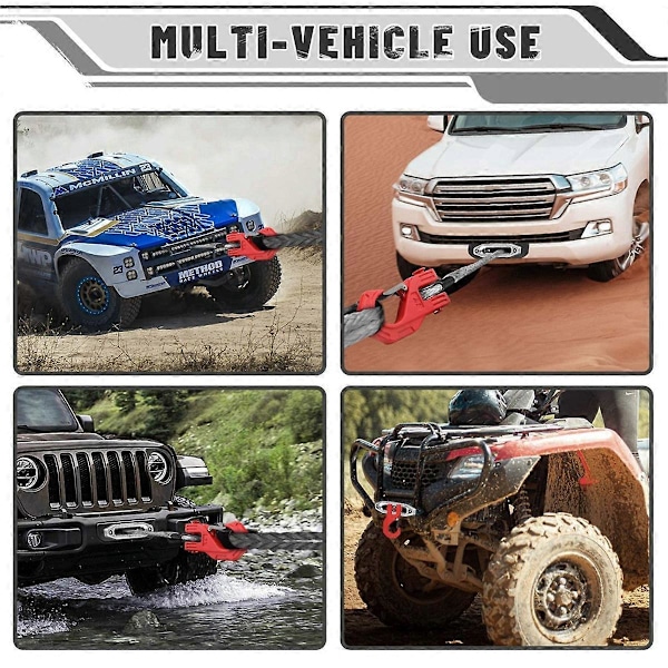 3/8 tums vinschhake, kraftig, för syntetisk repvinschkabel ATV UTV, A