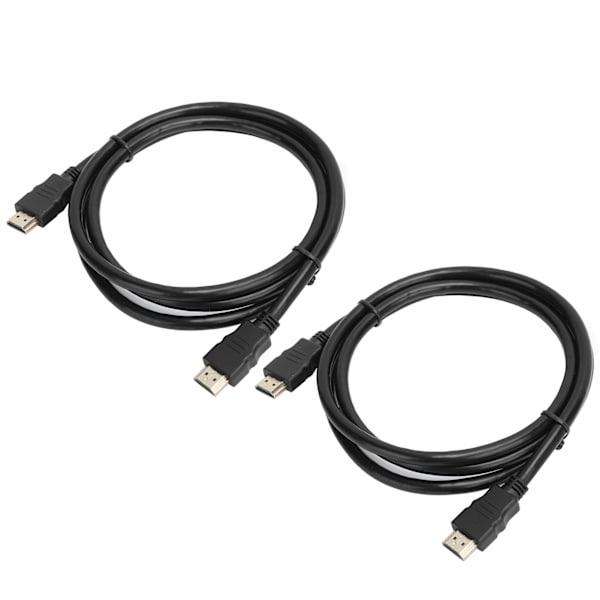 2 stk. HDMI AM til AM-kabel 1.4 Simple Version Kobberleder Jern Skal 1080P Konverter 3 meter