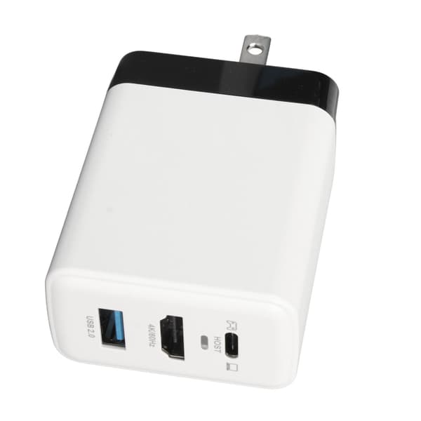 Bærbar Dock Oplader Adapter 3 i 1 Hurtig Opladning HD Multimedia Interface PD 65W USB C Oplader til Switch OLED 100‑240V Sort Hvid US Stik