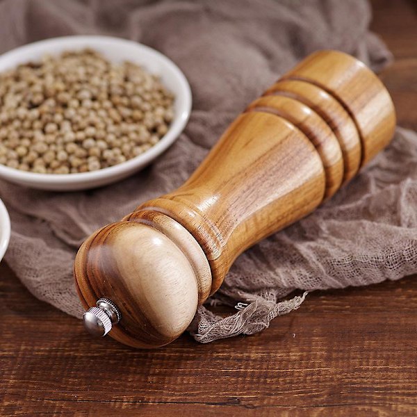 Salt- och Pepparkvarnset, Justerbar Grovhet Träpepparkvarn, Bordsprydnad Present till Fars Dag