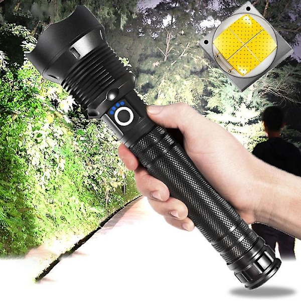 Høj Lumens Genopladelig LED Lommelygte Kraftig Håndholdt til Camping og Nødsituationer