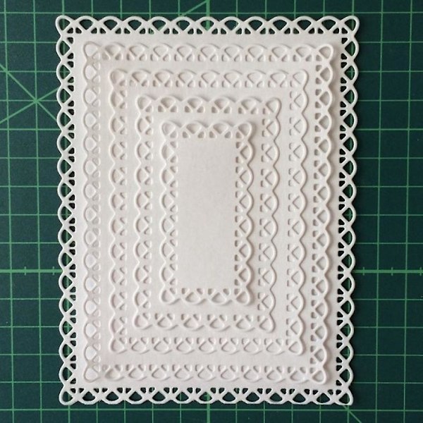 Rektangulära Spetsmetallstansar för DIY-hantverk och Scrapbook-albumdekoration