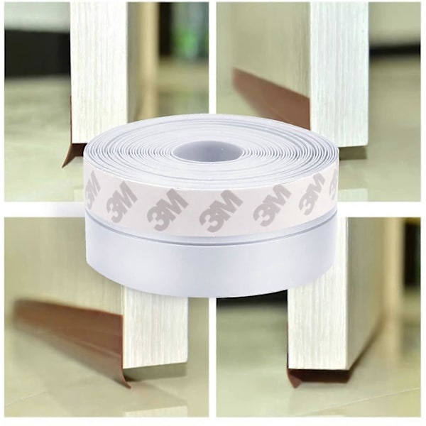 Tätningslist, Silikon Dörrtätningslist Dörr, Fönster, Klar 4,8 meter lång, (Bredd 25mm)