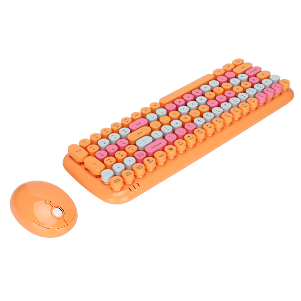 Tangentbord Mus Combo 2.4G Trådlös Teknik Smart Energisparande Långdistansöverföring Tangentbord och MusVibrant Orange Mix