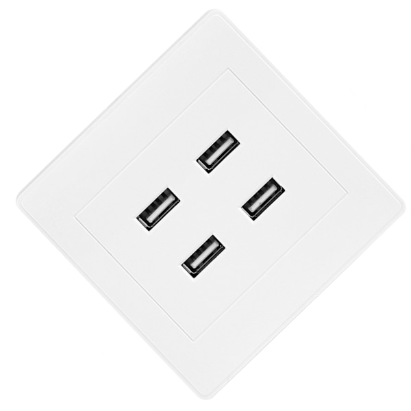 4 USB-porter DC 5V Hjemmekontor Elektrisk Veggmontert Strømuttak Laderuttak (110~250V)