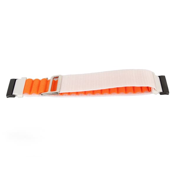 Elastisk vevd nylon smartklokkebånd erstatningstilbehør som passer til Fitbit Versa 4 3 Sense 2 Hvit og Oransje