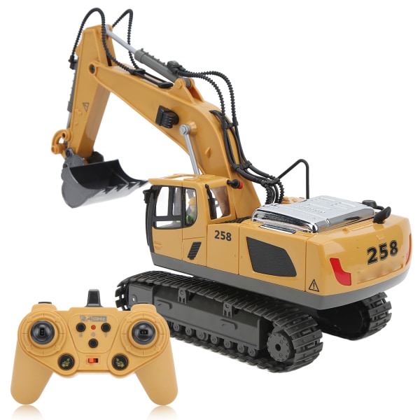 RC Excavator 11 Channel 2,4 Ghz 1:20 Simulation Design Pyöritettävä kauko-ohjattu kaivinkonelelu yli 3-vuotiaille