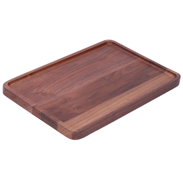 Valnød Serveringsplade Firkant Dekoration Frugt Mad Dessert Plade Bakke Træ BBQ Plade 34x23x2
