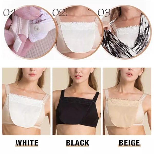 Blonder Anti-Peep Clip-on Mock Camisole BH for Kvinner Hvit