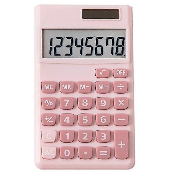 Basis Lommeregner, Søde Mini Lommeregnere i Lommeformat til Skole, Kontor, Hjem (Pink)
