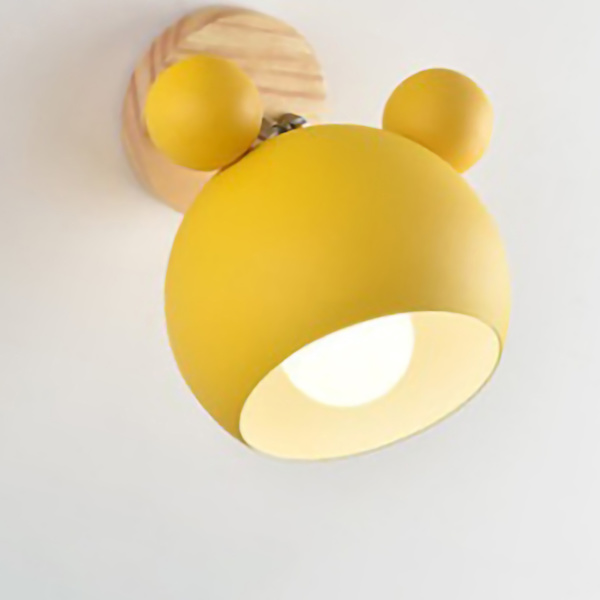 Vägglampa Enkel Cartoon Modell Kvarts Rumpa Söt Vacker Vägglampa för Sovrum Ingen Glödlampa Gul
