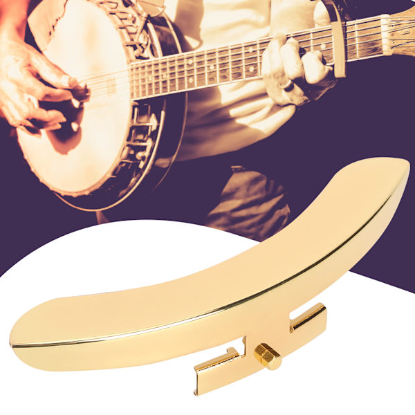 Banjo Armrest Musikk Instrument Tilbehør Enkeltben Polert Sink Legering Gull med Skruer