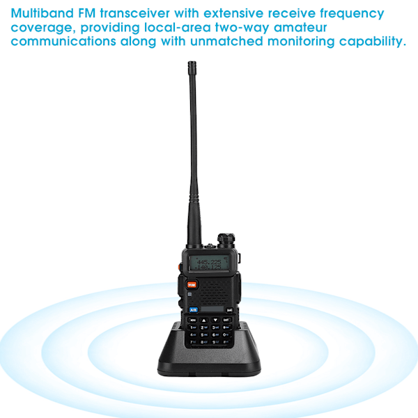 BF UV5R 8W Bilradio Walkie Talkie Dual Band To-vejs Radio med indbygget batteri (100-240V)(US )