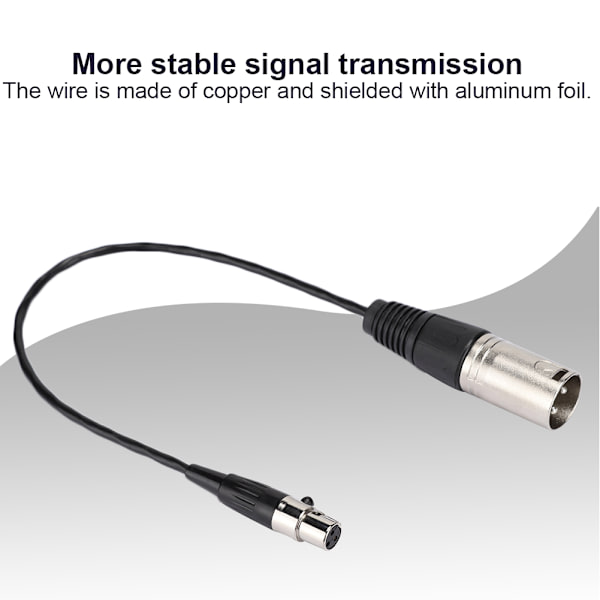 Fuld kobberbeklædning Mini XLR 3-pin hun- til zinklegering-kabinet XLR 3-pin han-lydkabel