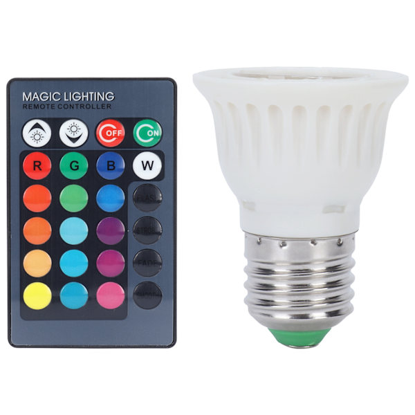 RGBW-glödlampa 16 färger Ändrar E27 omgivningsbelysning med fjärrkontroll 85‑265V