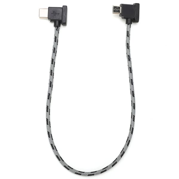 Oikeakulmainen Type C - Micro USB -datakaapeli DJI Mavic Air 2 / Mini 2 -kauko-ohjaimelle