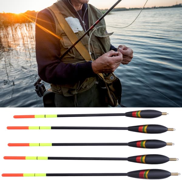 5 stk. Holdbare Balsa Træfiskeflåd Bobber Multifunktionelle Fiskefoder Agn Tilbehørssæt ( )