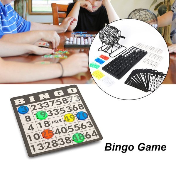 Tradisjonelt Bingo-spill med vinkule, lykkekule, barfest, lotterimaskin, familiegruppeunderholdning