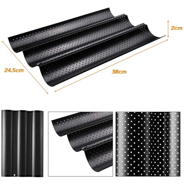 3 brød baguetteform fransk brød bageform non-stick bageform toast madlavning bagere støbning