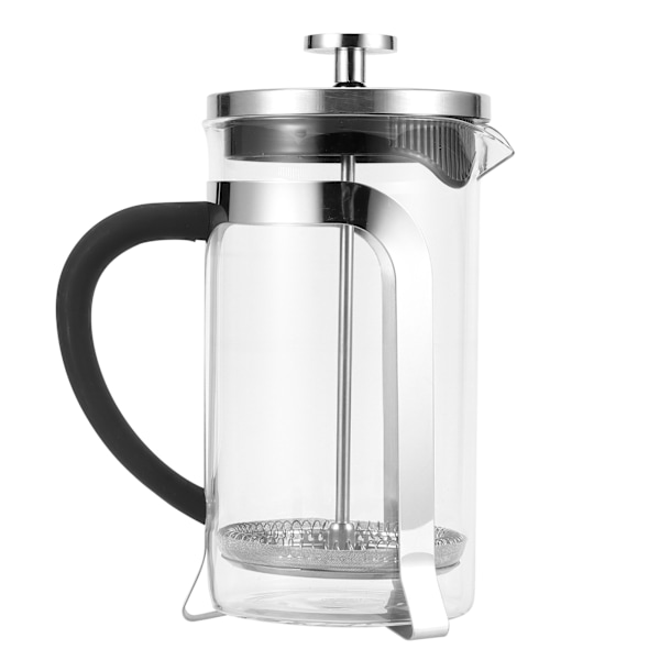 Højtemperaturbestandig kaffekande filterpresskande glas te kaffemaskine til husholdningskøkken brugSølv 600ml