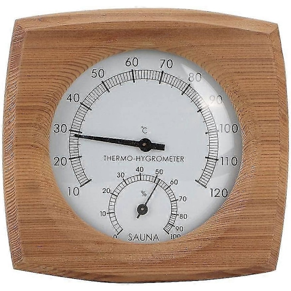 2 I 1 Træ Termometer/hygrometer Til Dampbad