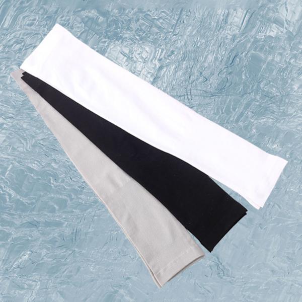 Arm Sleeves Ice Silk Cooling Arm Cover Solbeskyttelse UV-beskyttelse Elastiske Arm Sleeves til Udendørs Rejser Løb Cykling Sort