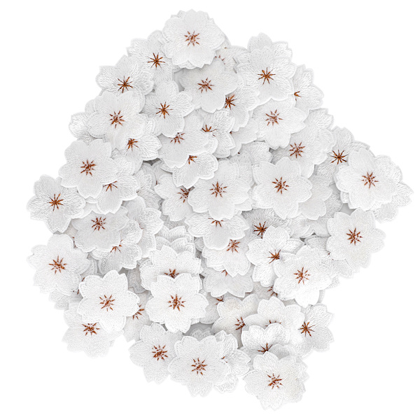 100 stk. broderiklæbestof mønster blomme strygemærker DIY rygsæk tøj tilbehør